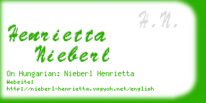 henrietta nieberl business card